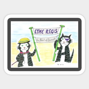 Black cats Lyme Regis Sticker